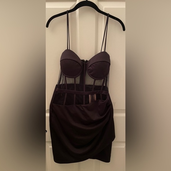 Symphony Broken Arrow South Beach Black Mesh Corset Dress NWT! Size Large - Picture 10 of 13